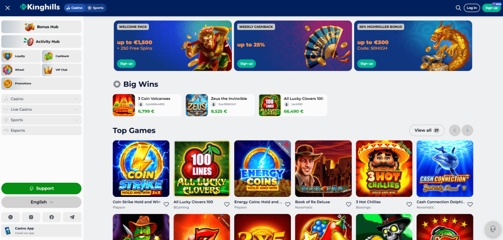KingHills Casino screenshot