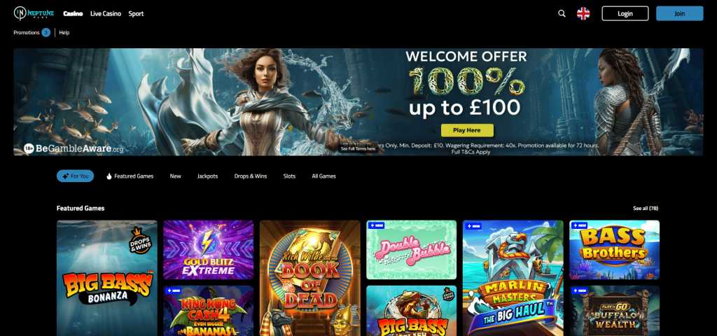 Neptune Play Casino screenshot