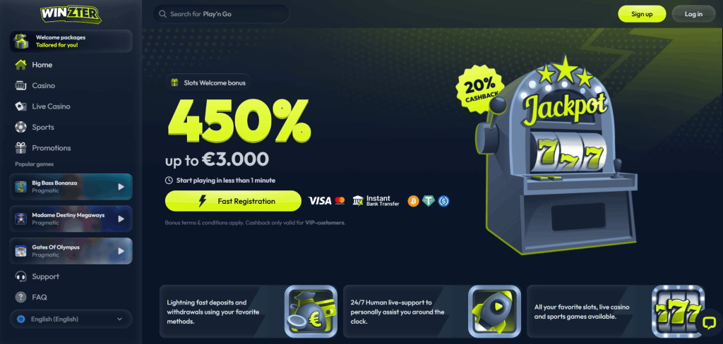 Winzter Casino screenshot